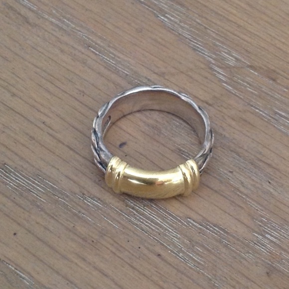 David Yurman Jewelry - David Yurman gold and sterling cable ring size 8